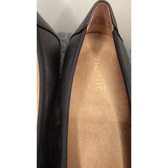 NWOT Vionic Amorie black leather orthotic bow ballet flats - Picture 4 of 9